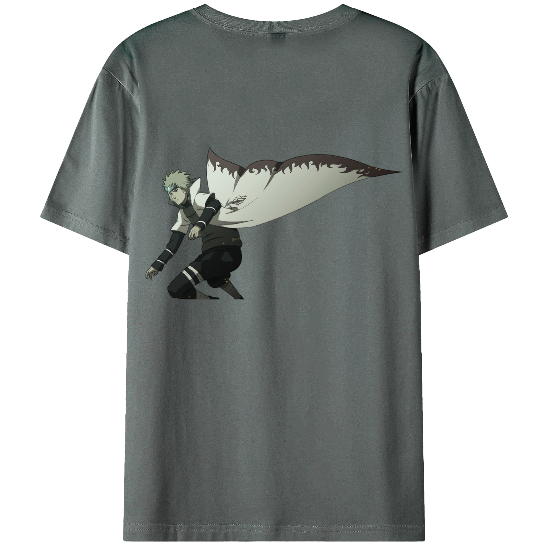 （画像用） NARUTO -ナルト- 波風 ミナト Namikaze Minato 綿100％ メンズ半袖Tシャツ（バックプリント） 通気性